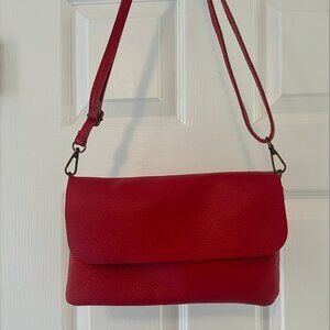 Red italian leather small purse